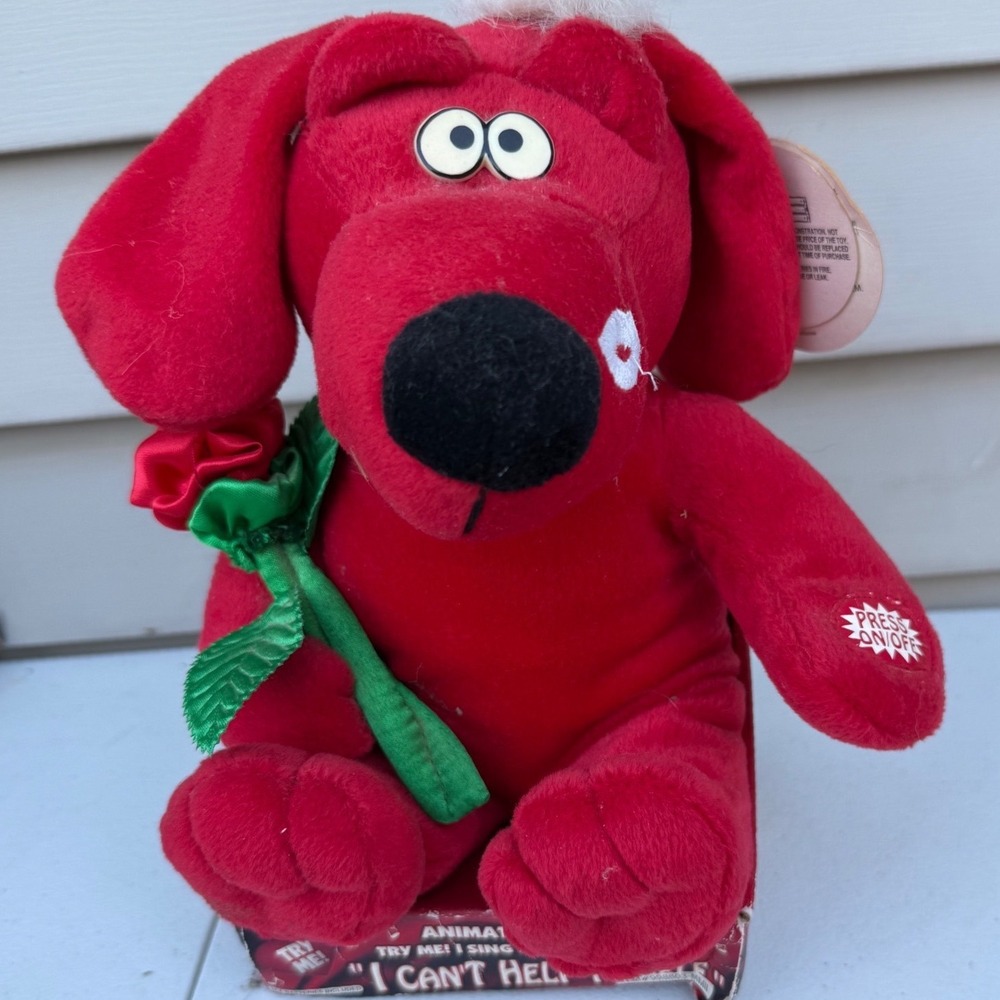 DanDee Animated Musical Singing Dancing Red Dog I Cant Help Myself Plush Toy '93